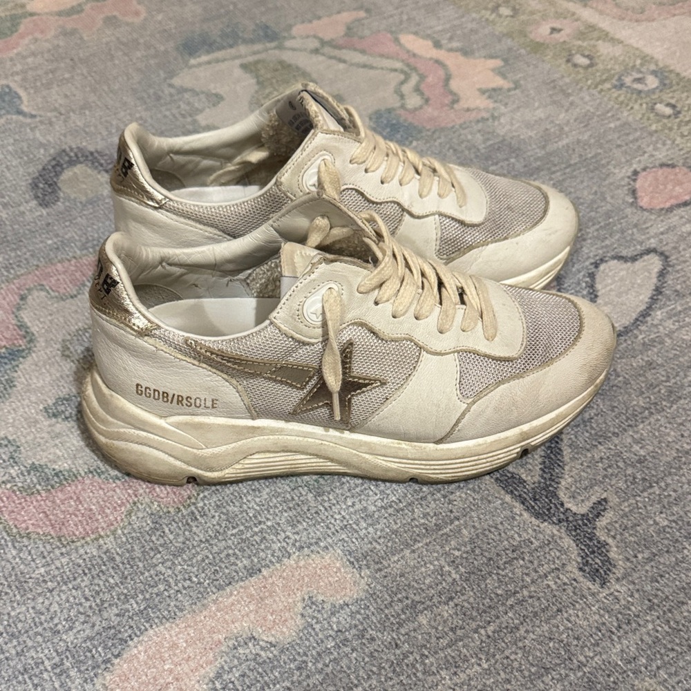 Golden Goose Cream and White and gold